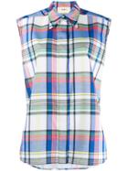 Ports 1961 Sleeveless Tartan Shirt - Blue