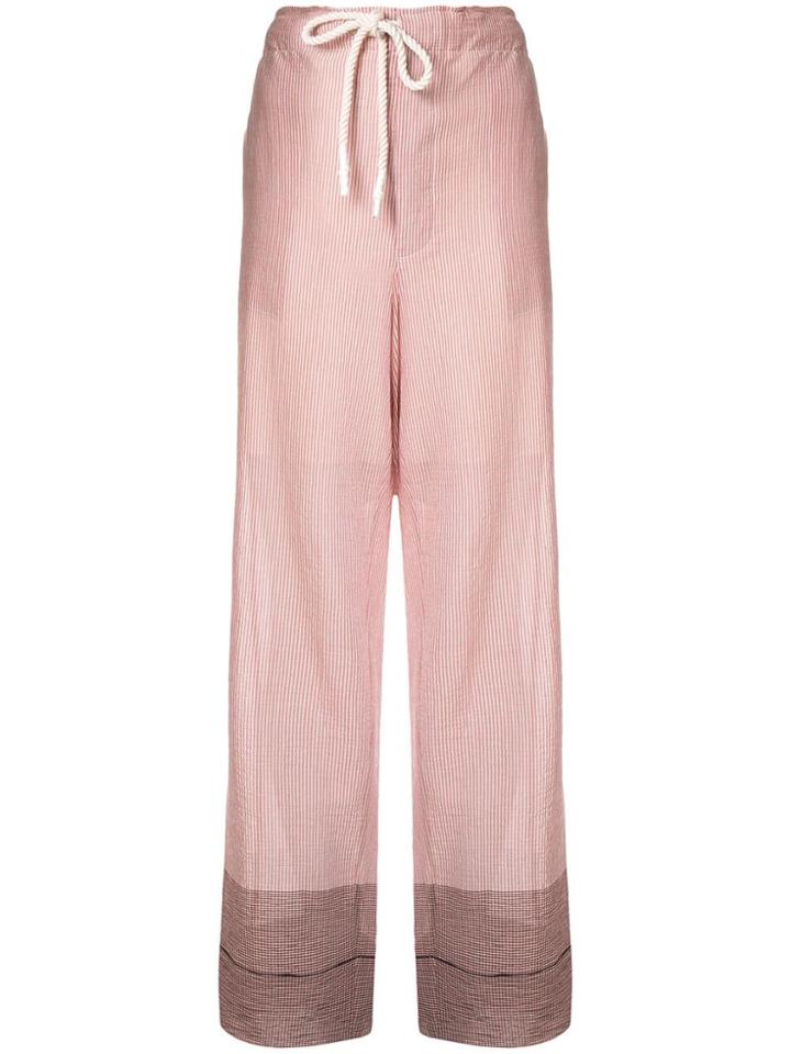 Bassike Check Paneled Trousers - Red