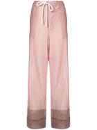 Bassike Check Paneled Trousers - Red
