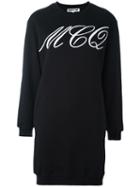 Mcq Alexander Mcqueen Tattoo Print Sweatshirt Dress, Women's, Size: Small, Black, Cotton