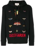 Gucci Gucci Garden Embroidered Hoodie - Black