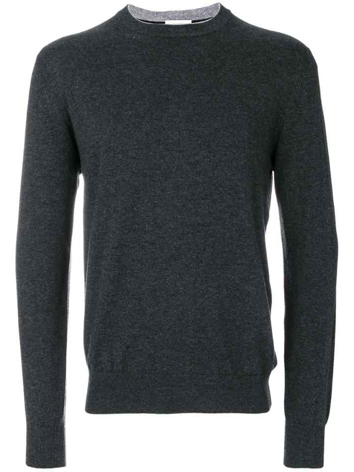 Ballantyne Elbow Patch Jumper - Grey