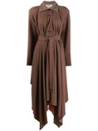 Acne Studios Checked Pleated Coat - Brown