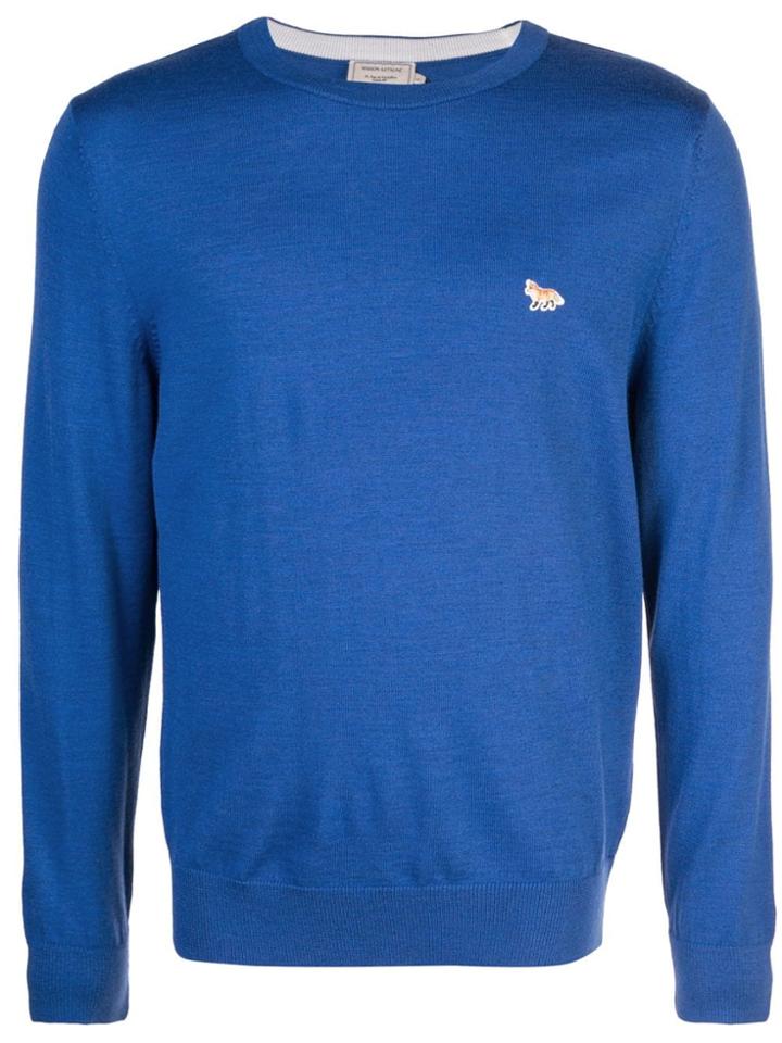 Maison Kitsuné Embroidered Logo Jumper - Blue