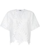 Msgm V-neck Cut Out Top - White