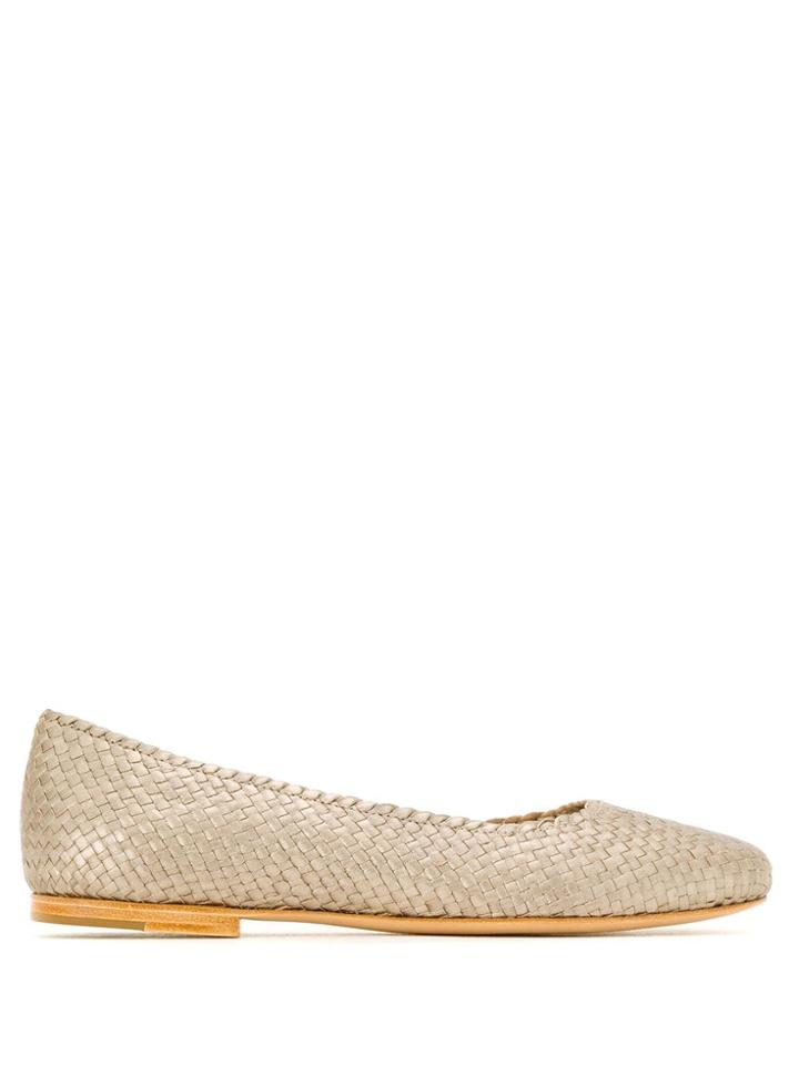 Sarah Chofakian Violet Woven Ballerinas - Gold