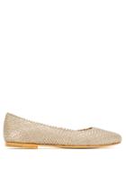 Sarah Chofakian Violet Woven Ballerinas - Gold
