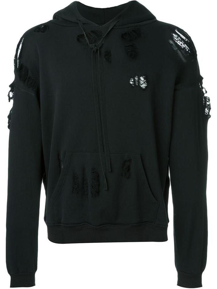 Unravel Destroyed Hoodie, Men's, Size: S, Black, Cotton