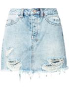 Ksubi - Frayed Denim Skirt - Women - Cotton - 28, Blue, Cotton