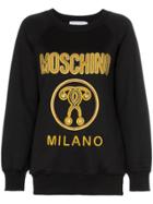 Moschino Gold Embroidered Logo Jumper - Black