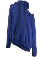 Unravel Project Cold-shoulder Hoodie - Blue