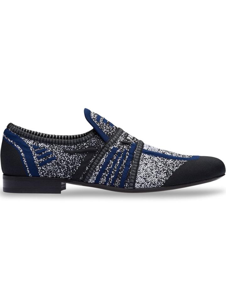 Prada Semi-stretch Fabric Slippers - Black