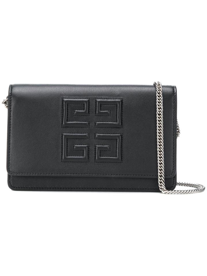 Givenchy Foldover Logo Shoulder Bag - Black