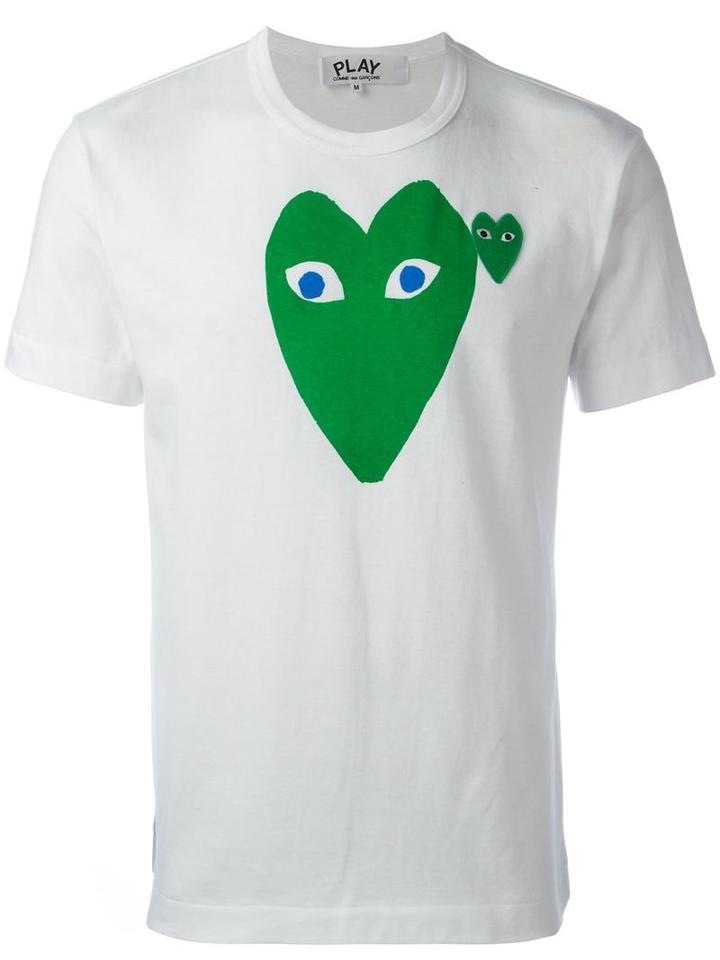 Comme Des Garçons Play - Logo Print T-shirt - Men - Cotton - Xl, White, Cotton
