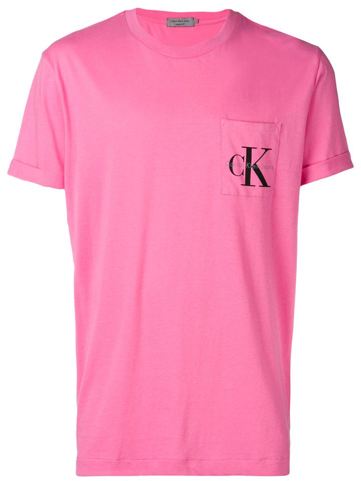 Calvin Klein Jeans Logo Patch T-shirt - Pink & Purple
