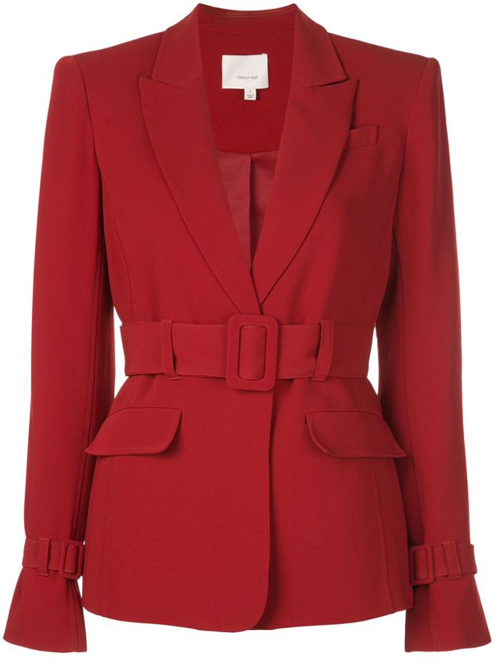 Cinq A Sept Single-breasted Belted Blazer - Red