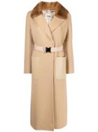 Fendi Wrap Style Belted Coat - Neutrals