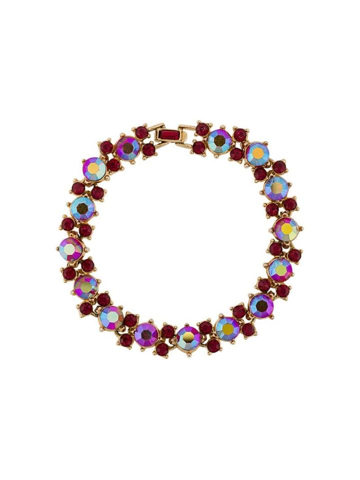 Susan Caplan Vintage 1970's Trifari Vintage Embellished Bracelet - Red