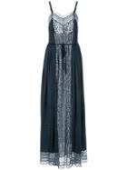 Chloé Panelled Drawstring Dress, Women's, Size: 38, Blue, Cotton/nylon/viscose/silk