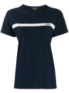 A.p.c. Logo Striped T-shirt - Blue
