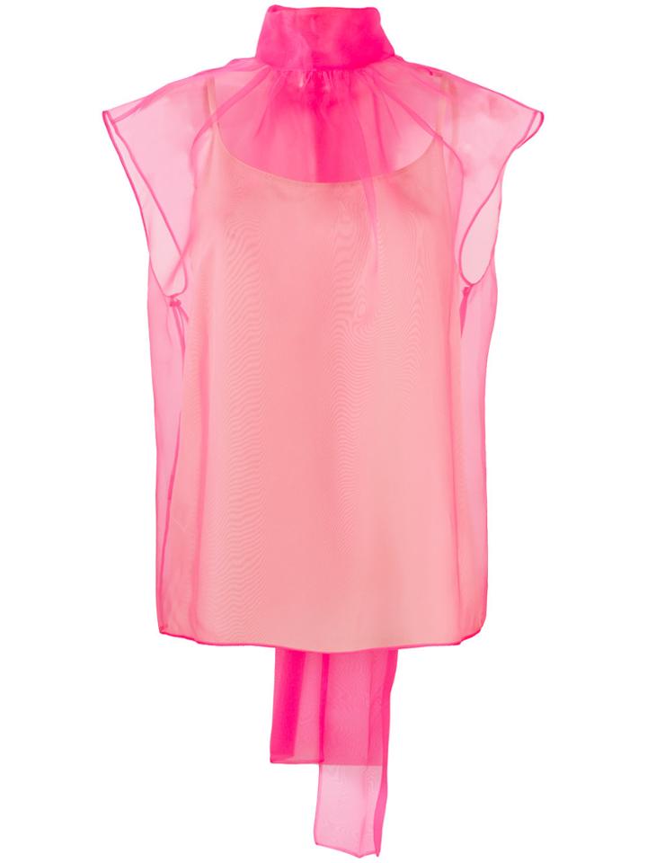 Prada Sheer Sleeveless Blouse - Pink & Purple