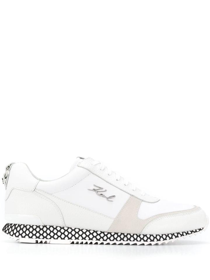 Karl Lagerfeld Logo Plaque Sneakers - White