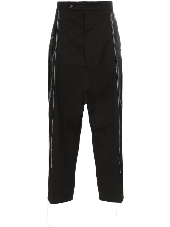 Rick Owens Thread Detail Cotton Trousers - Black