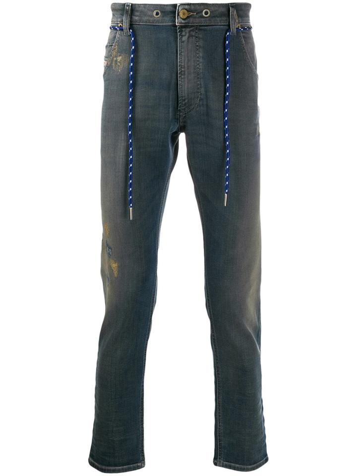 Diesel Belted Slim High-rise Jeans - Blue