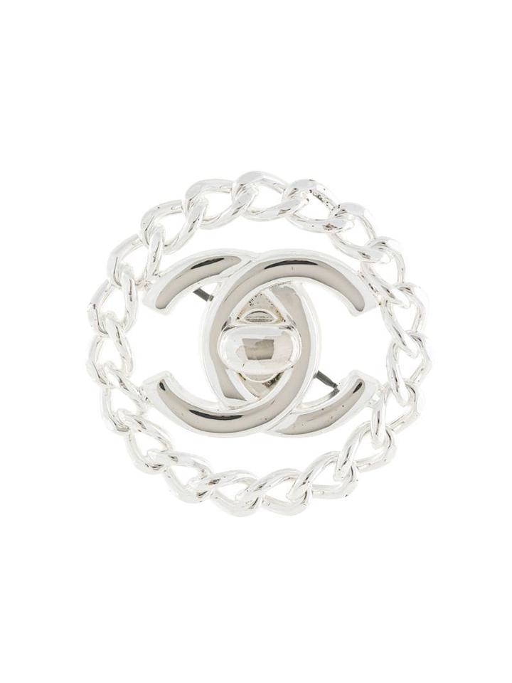 Chanel Pre-owned 1997 Cc Turn-lock Brooch - Silver