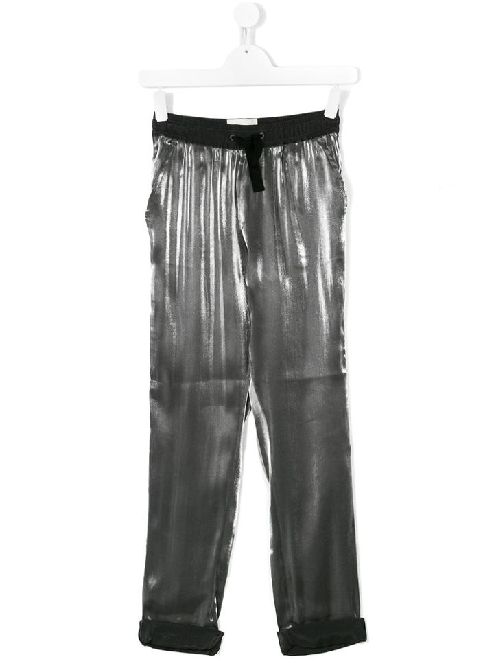Les Coyotes De Paris Teen Drawstring Trousers - Metallic