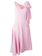 Marni Bow Detail Asymmetric Dress, Women's, Size: 40, Pink/purple, Viscose/spandex/elastane/silk