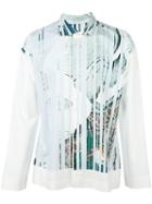 Homme Plissé Issey Miyake Pleated Shirt, Men's, Size: 3, Blue, Polyester