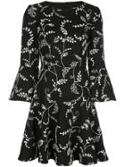 Paule Ka Floral Print Mini Dress - Black
