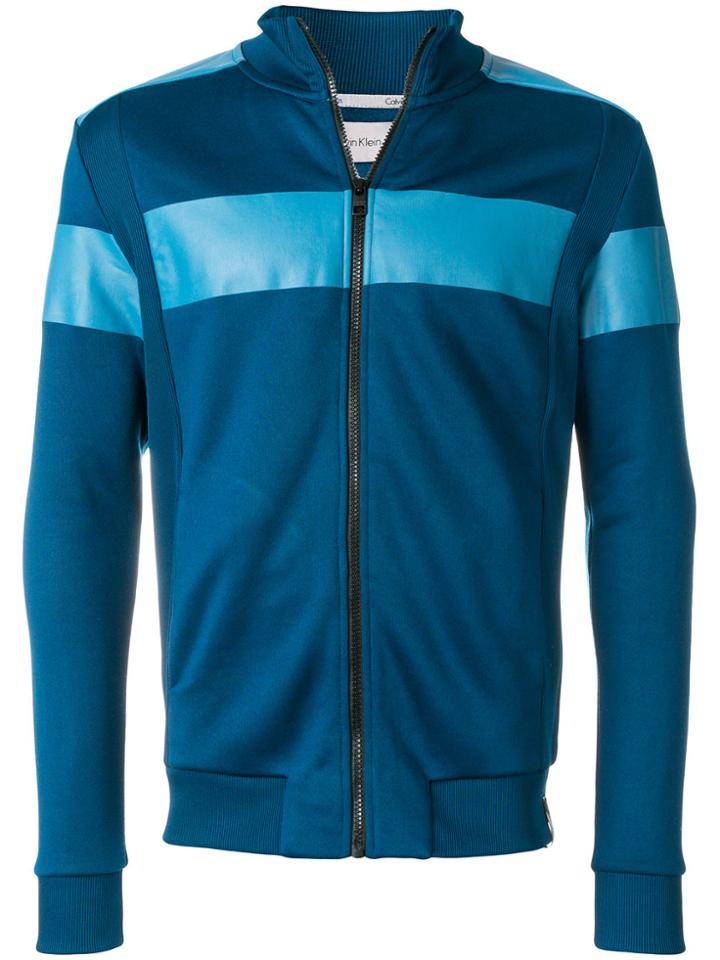Calvin Klein Jeans Contrast Zip-up Sweatshirt - Blue