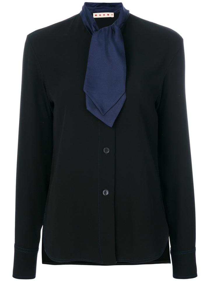 Marni Tie Collar Blouse - Black