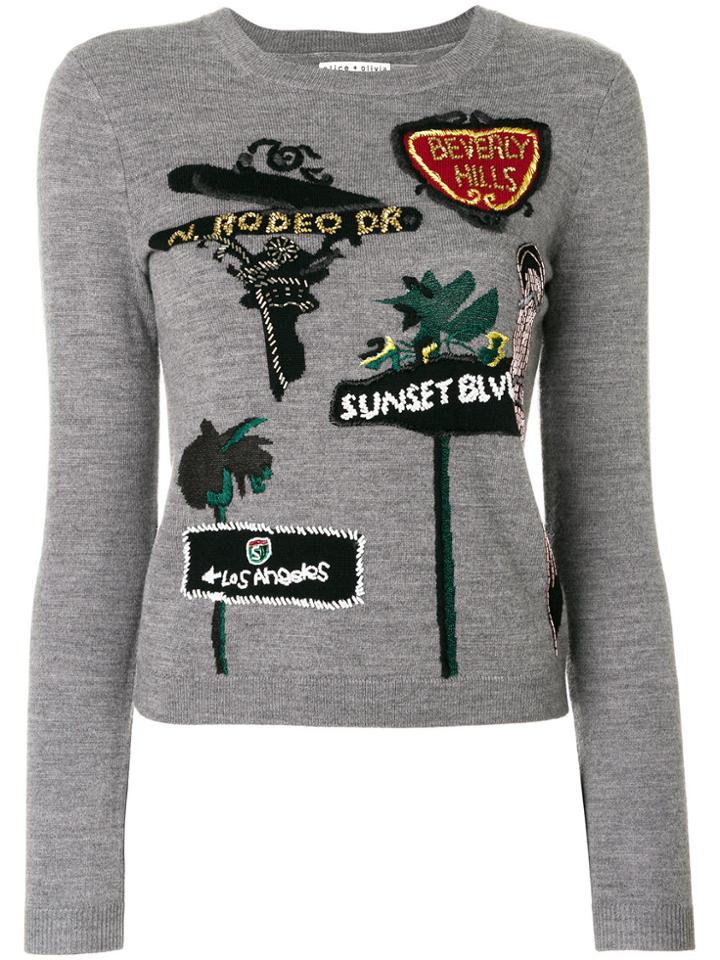 Alice+olivia La Embroidered Jumper - Black