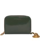 Burberry Link Detail Patent Leather Ziparound Wallet - Green