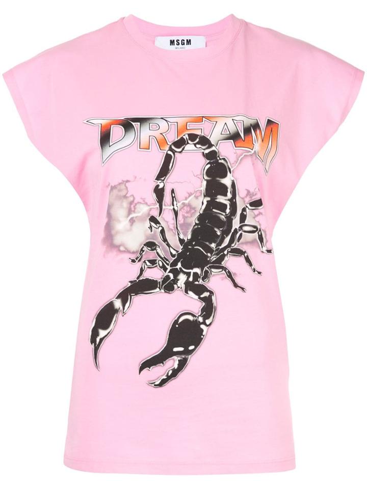 Msgm Scorpion Print T-shirt - Pink