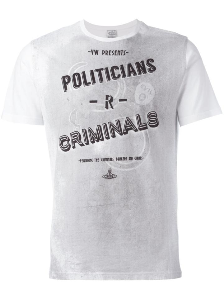 Vivienne Westwood Man 'politicians/criminals' T-shirt - Grey
