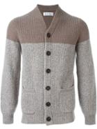 Brunello Cucinelli Cashmere Colour Block Cardigan, Men's, Size: 52, Brown, Cashmere