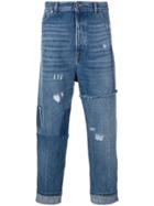 Diesel Black Gold Cropped Dropped Crotch Jeans - Blue