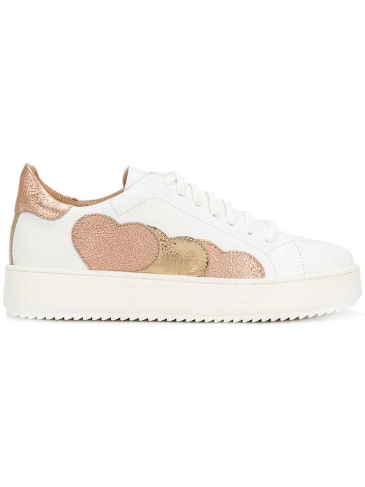 Twin-set Heart Embroidered Sneakers - White