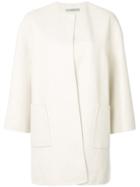 Dusan Collarless Cardigan Coat - Nude & Neutrals