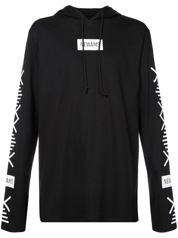 Newams X Sleeve Hoodie - Black