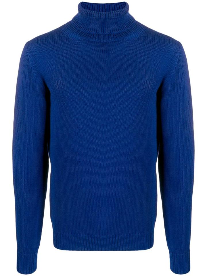 Roberto Collina Turtleneck Tricot Sweater - Blue