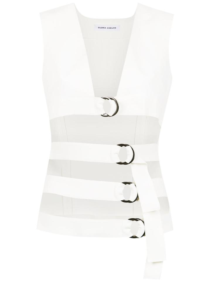 Gloria Coelho Belted Cardigan - White