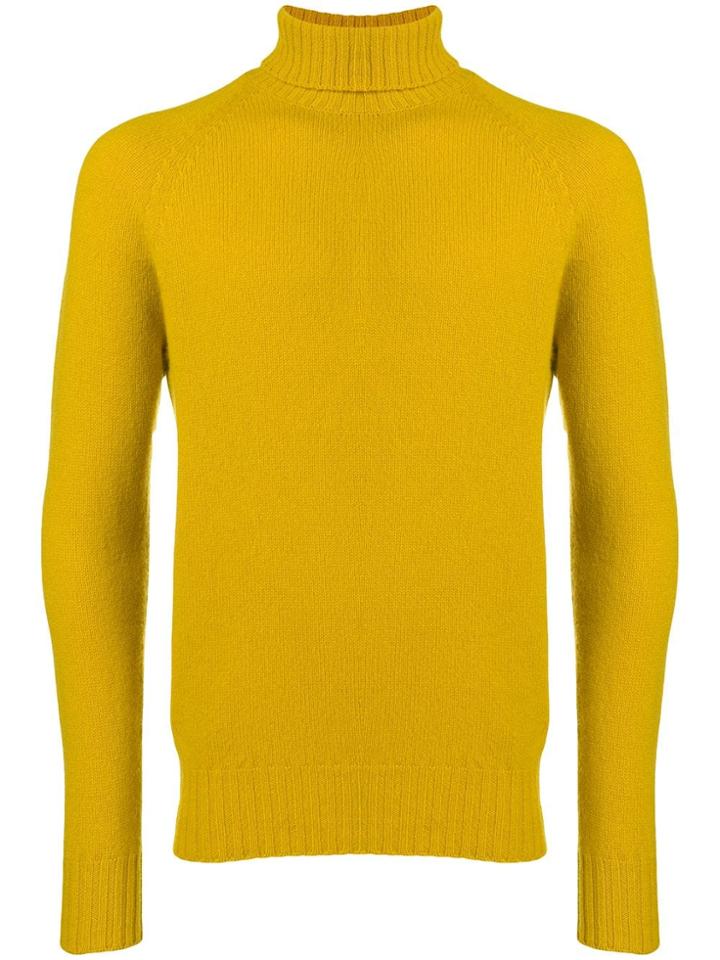 Drumohr Roll-neck Fitted Sweater - Yellow & Orange
