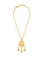 Chanel Vintage Cc Logo Drop Pendant Necklace