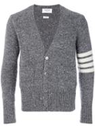 Thom Browne - Contrast Stripe Cardigan - Men - Mohair/wool - 2, Grey, Mohair/wool