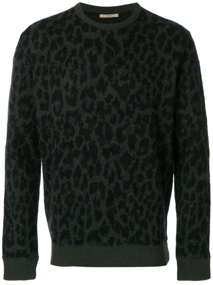 Nuur Leopard Print Intarsia Jumper - Green